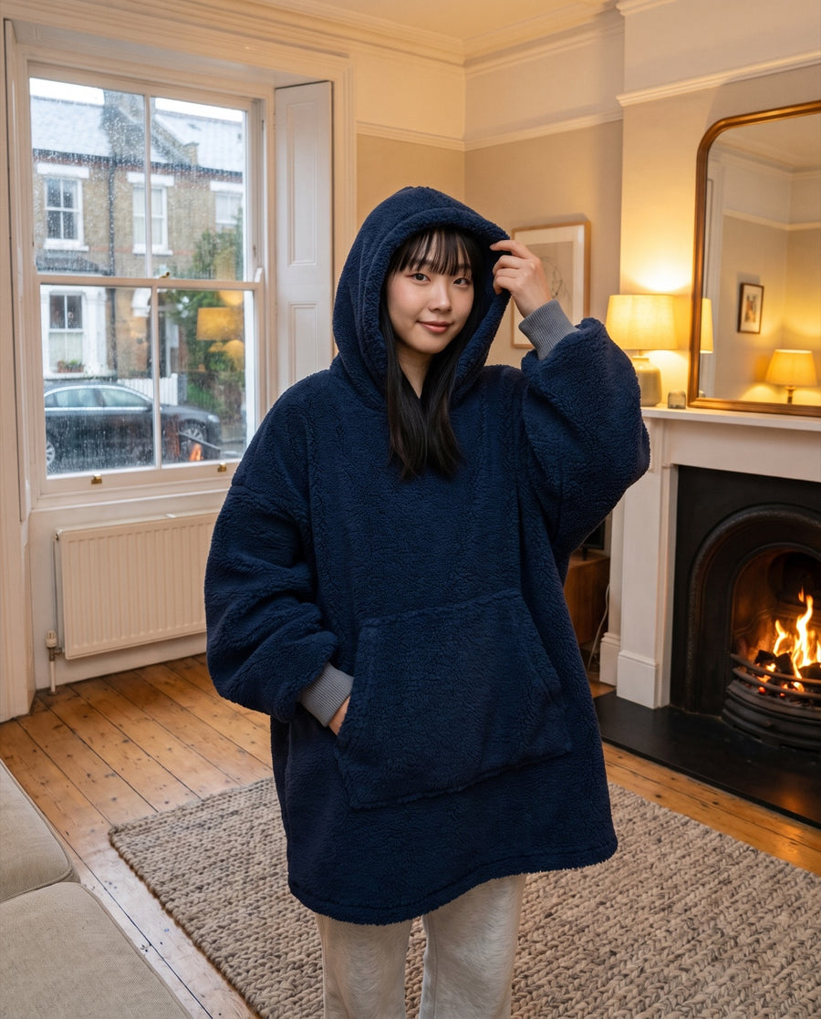 Coperta Indossabile con Cappuccio – Felpa Coperta in Pile Oversize Unisex